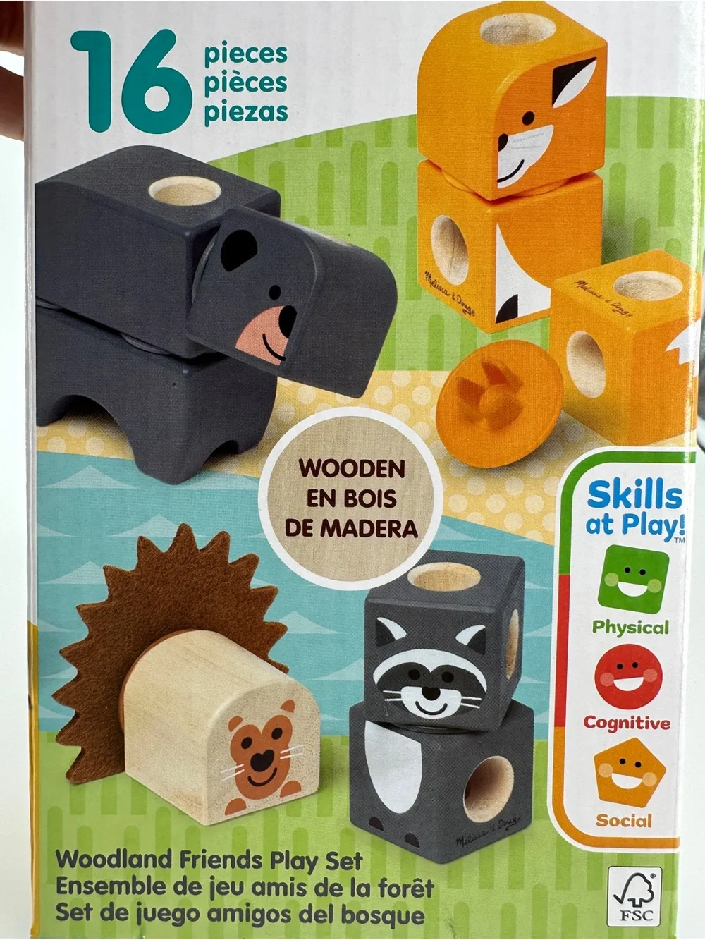 Melissa Doug Blockables Woodland Animal Wooden Snap Mix Match Congitive Physical